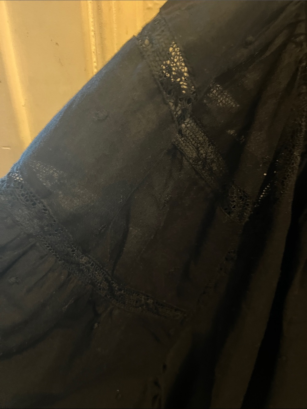 Old Navy Black Lace-Trim Peasant Tunic with Tassel - Picture 2 of 7